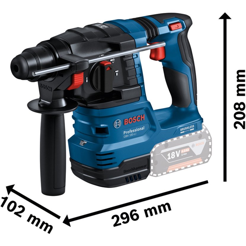 Bosch 18V Profi-Set Bohrhammer GBH 18V-22 + Bohrschrauber GSR 18V-45 Azul - Imagen 5