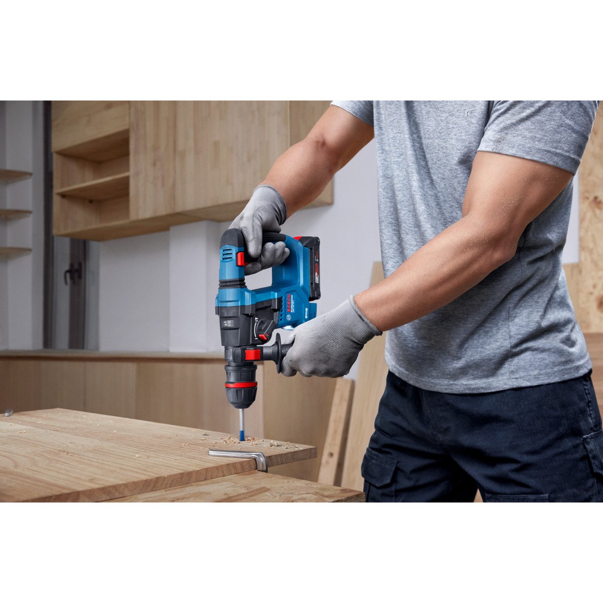 Bosch Akku-Bohrhammer GBH 18V-18 X Professional solo Azul - Imagen 3