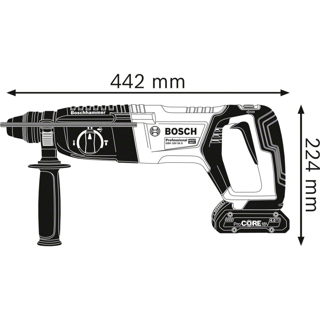 Bosch Akku-Bohrhammer GBH 18V-26 D Professional solo Azul - Imagen 2