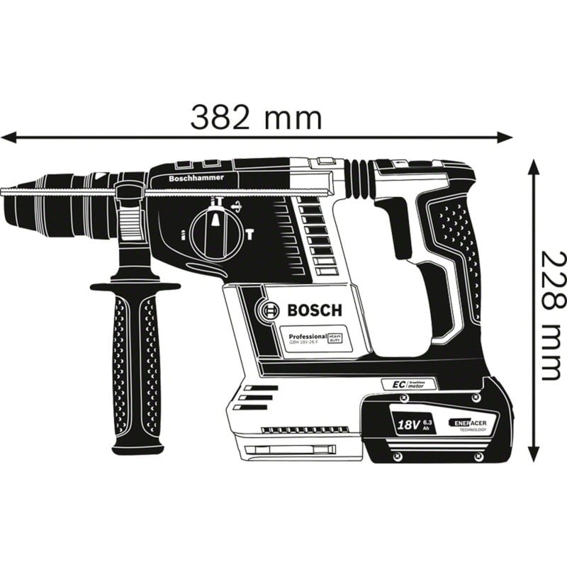 Bosch Akku-Bohrhammer GBH 18V-26 F Professional solo Azul - Imagen 2