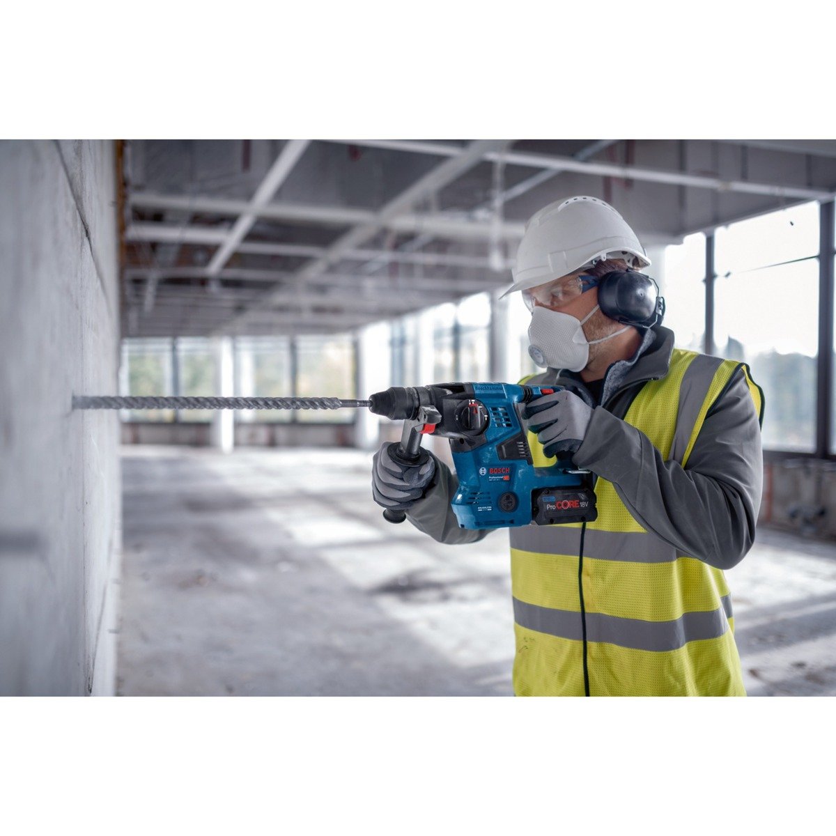 Bosch Akku-Bohrhammer GBH 18V-28 C Professional solo Azul - Imagen 4