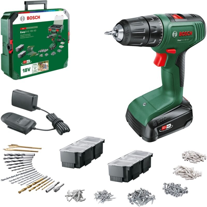 Bosch Akku-Bohrschrauber EasyDrill 18V-40 + SystemBox Verde