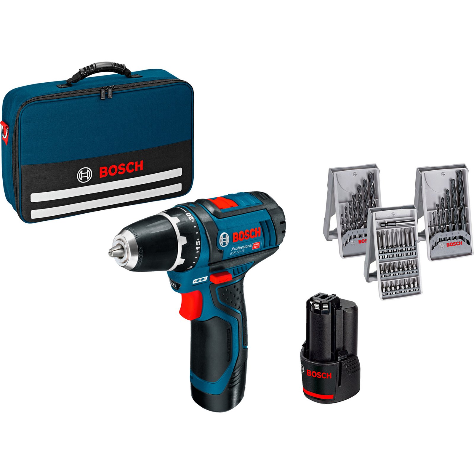 Bosch Akku-Bohrschrauber GSR 12V-15 Professional Azul