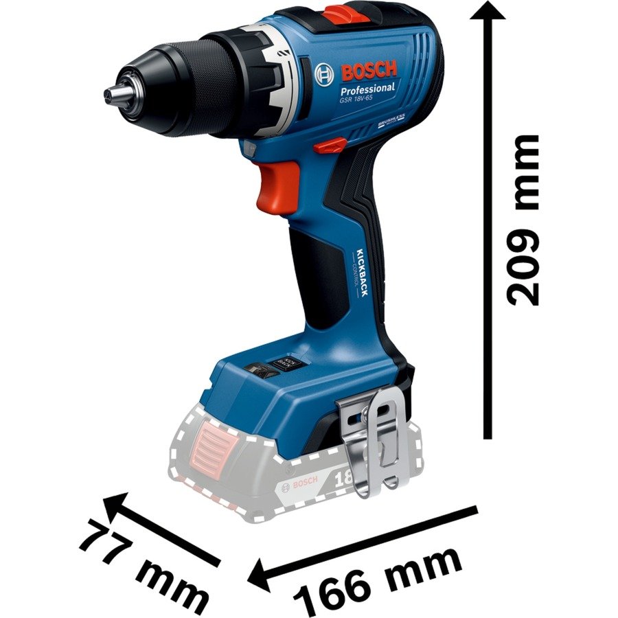 Bosch Akku-Bohrschrauber GSR 18V-65 Professional Azul