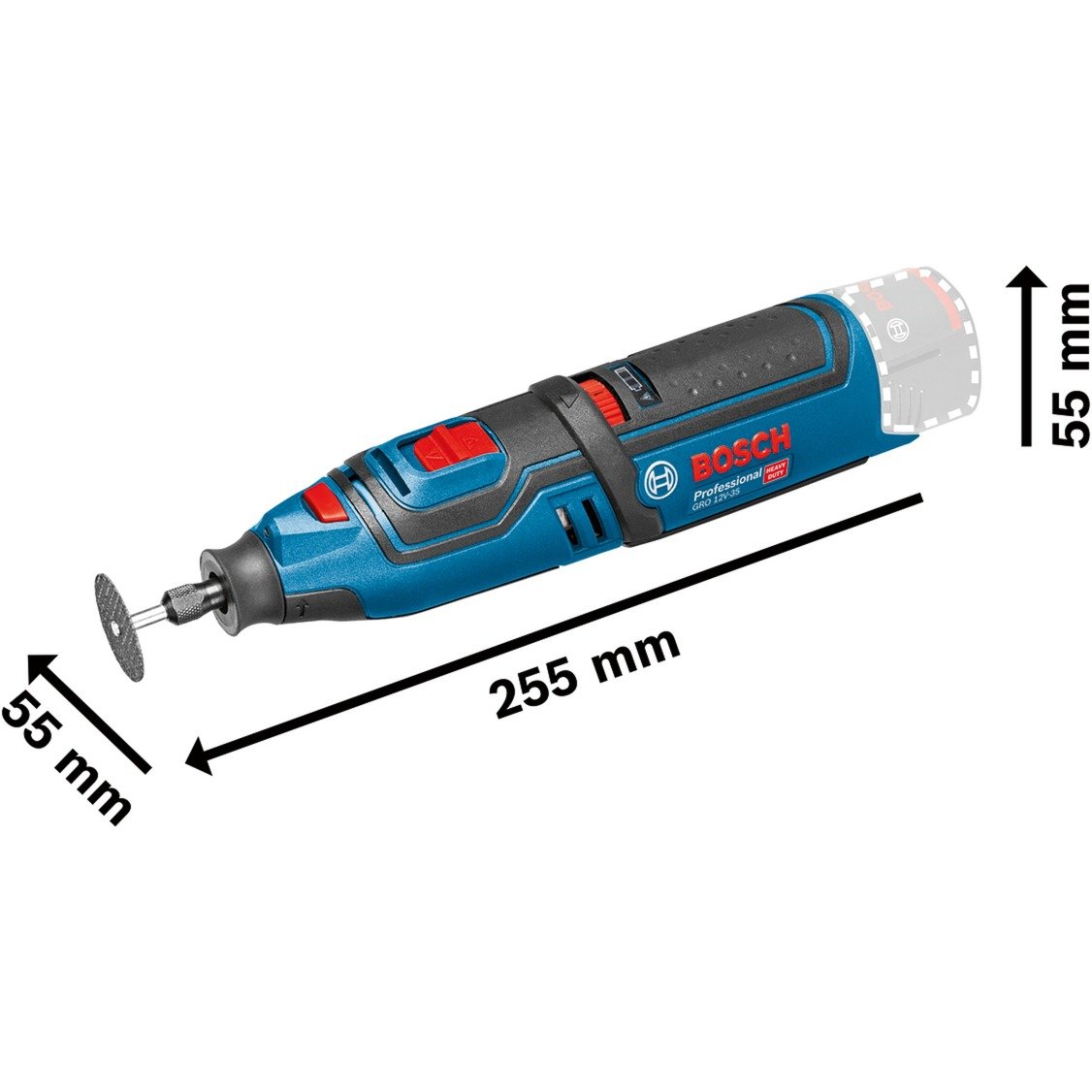 Bosch Akku-Rotationswerkzeug GRO 12V-35 Professional Azul - Imagen 4