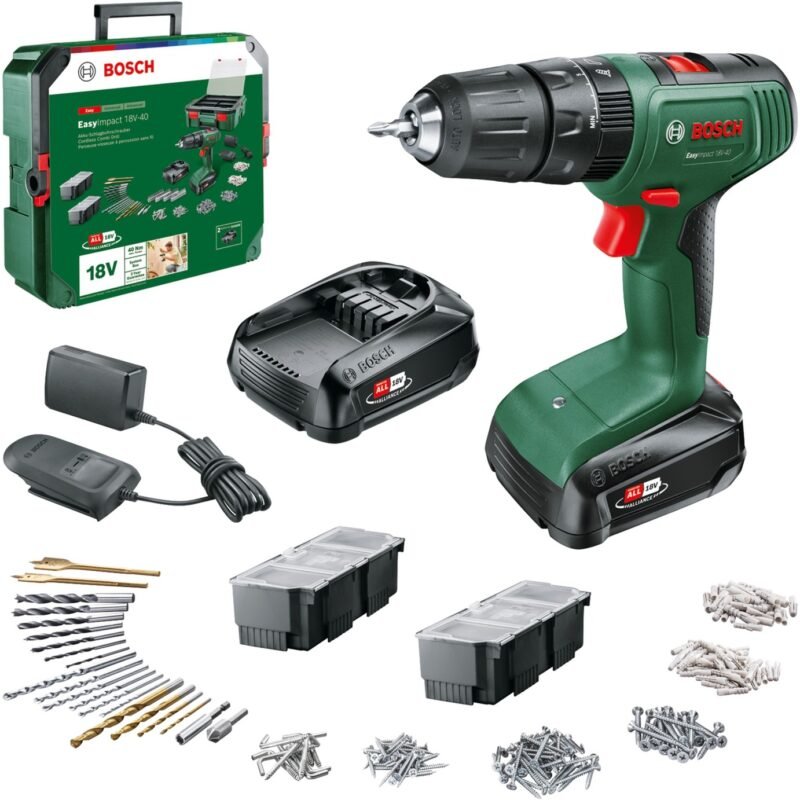 Bosch Akku-Schlagbohrschrauber EasyImpact 18V-40 + SystemBox Verde