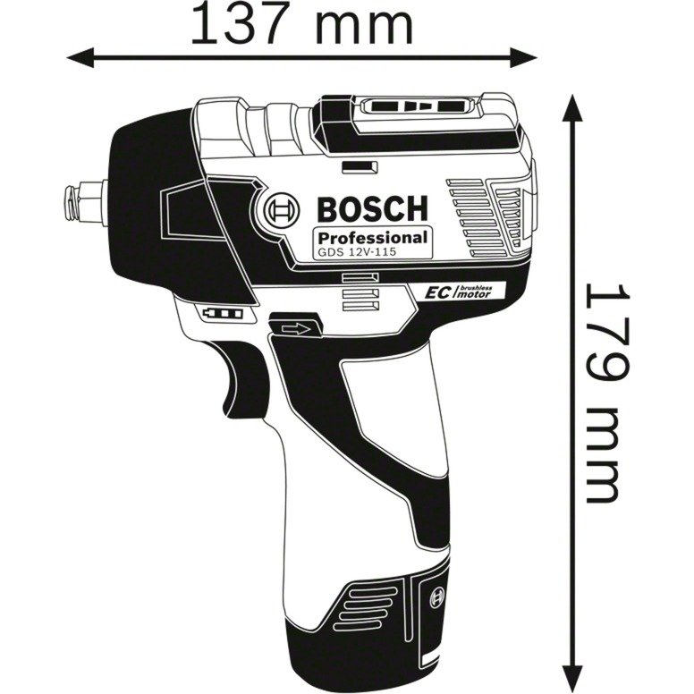 Bosch Akku-Schlagschrauber GDS 12V-115 Professional solo Azul - Imagen 2