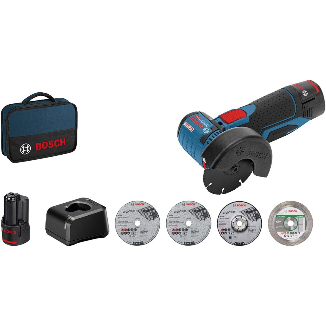 Bosch Akku-Winkelschleifer GWS 12V-76 Professional Azul