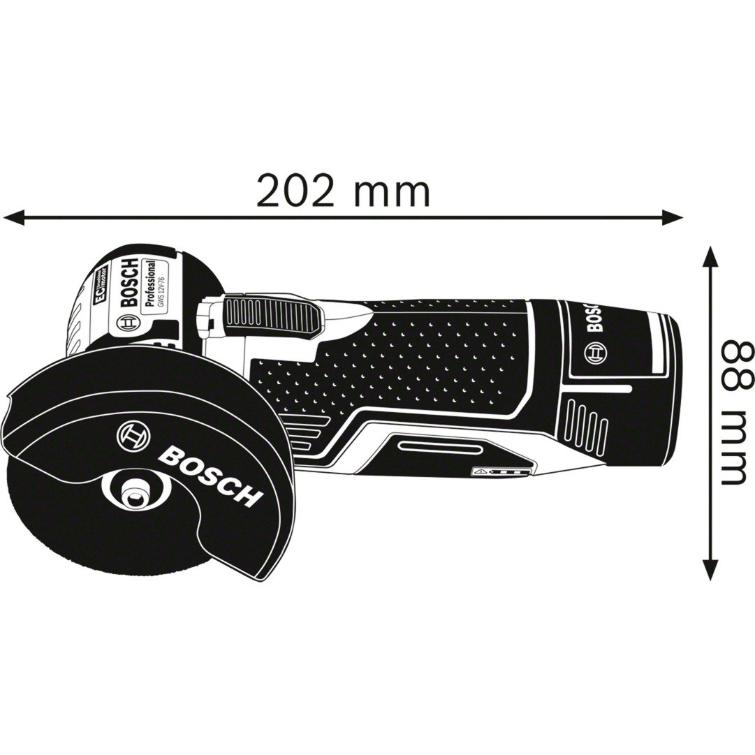 Bosch Akku-Winkelschleifer GWS 12V-76 Professional Azul - Imagen 3