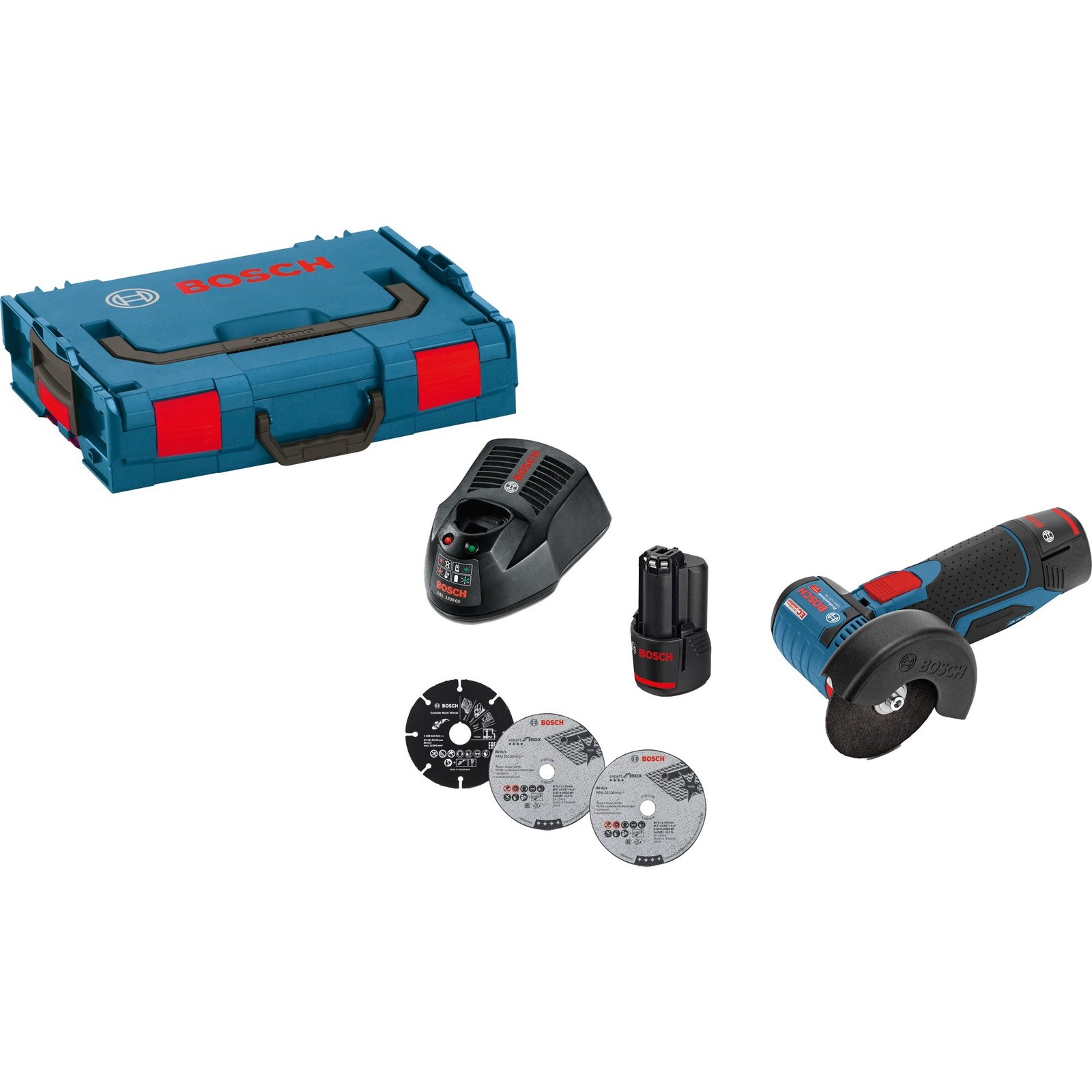 Bosch Akku-Winkelschleifer GWS 12V-76 Professional Azul