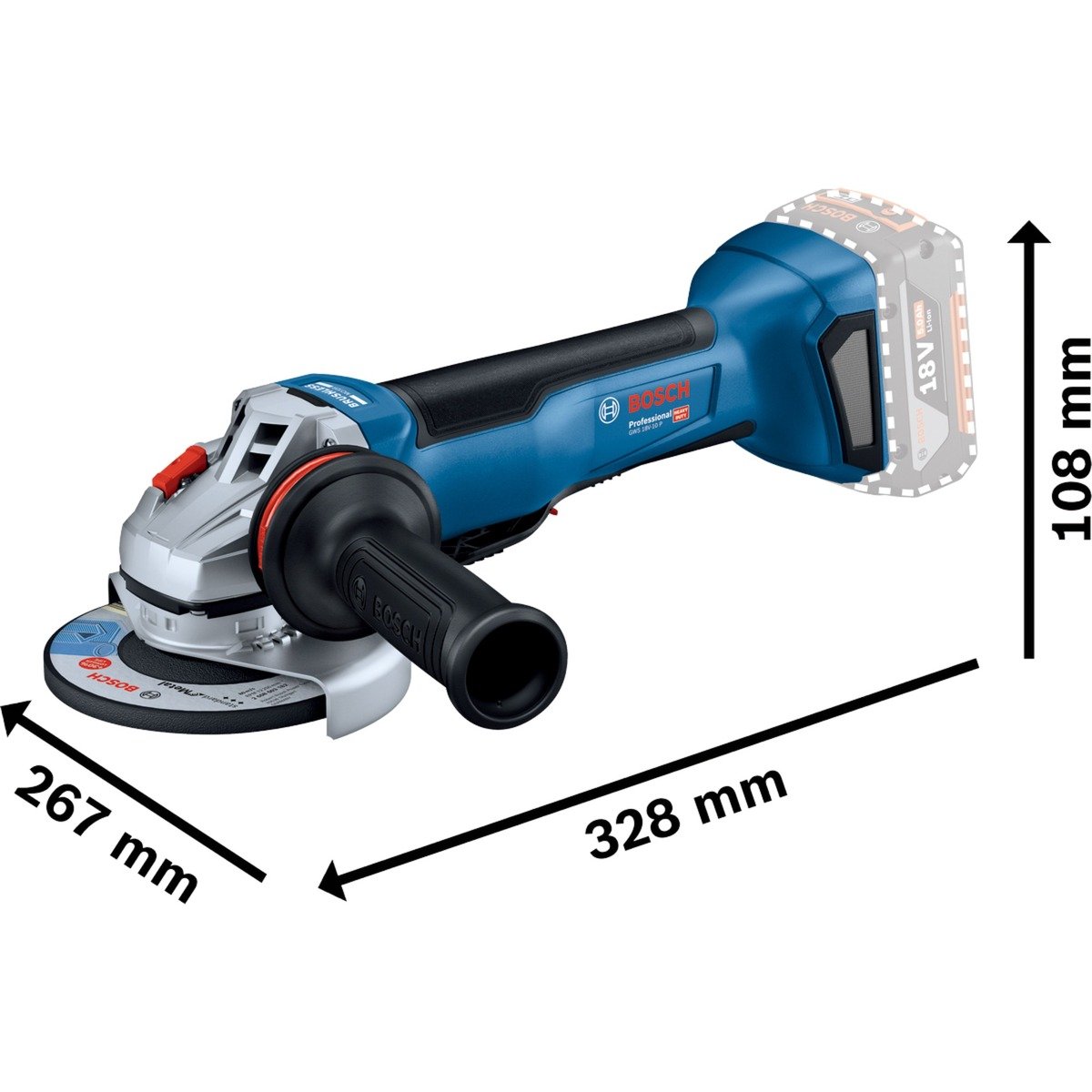Bosch Akku-Winkelschleifer GWS 18V-10 P Professional Azul - Imagen 2