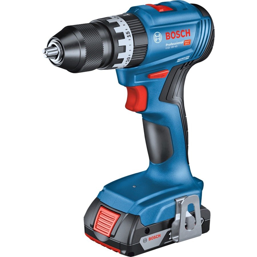 Bosch Kombi-Set Akku-Schlagbohrschrauber GSB 18V-45 + Akku-Bohrhammer GBH 18V-22 Azul - Imagen 2