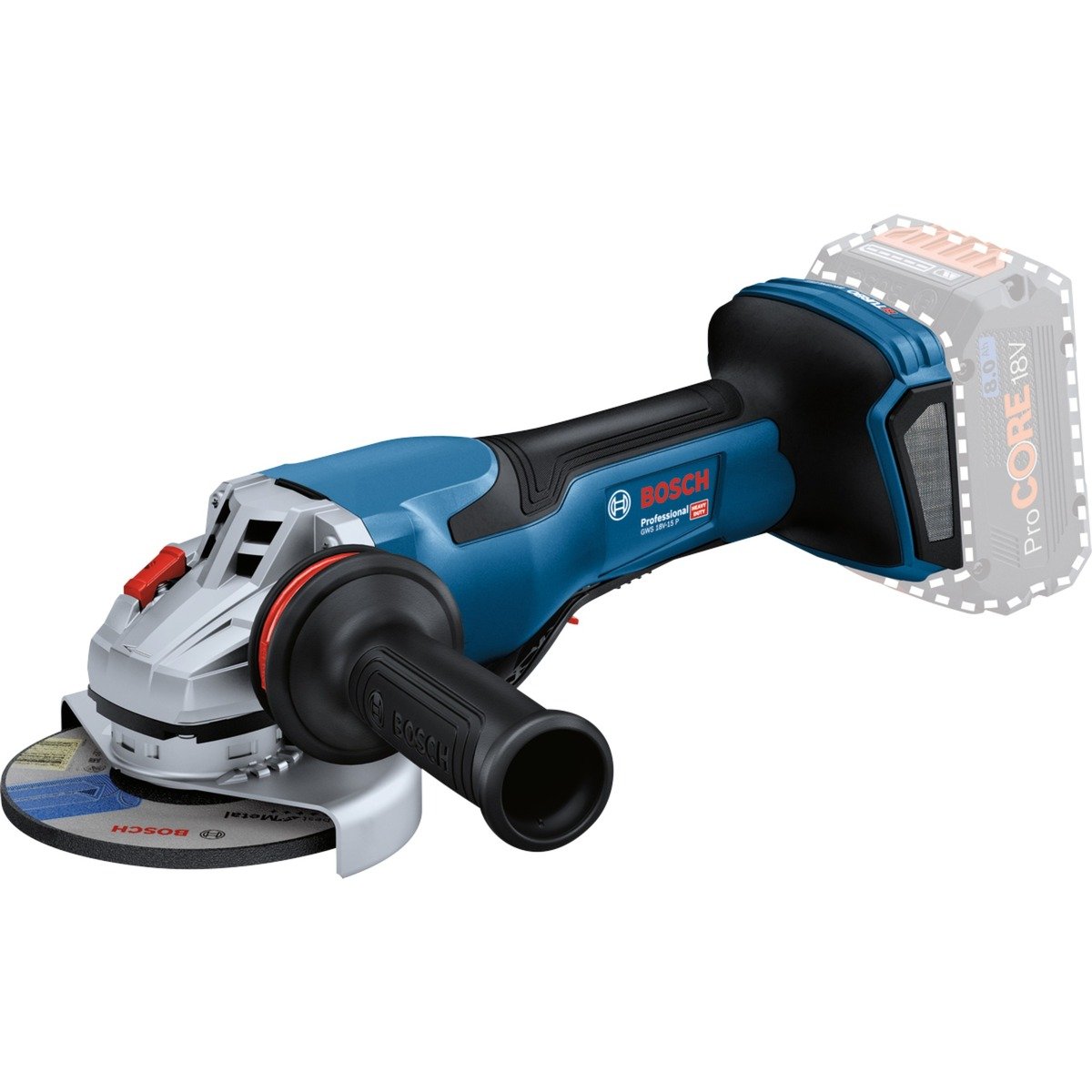 Bosch PRO Akku-Winkelschleifer BITURBO GWS 18V-15 P Professional solo Azul