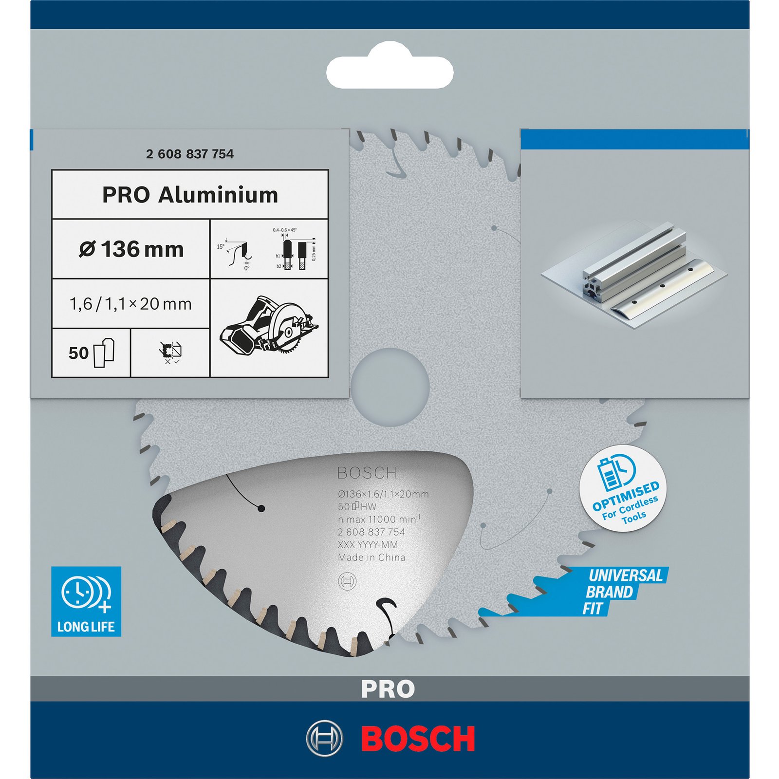 Bosch PRO Aluminium cordless Kreissägeblatt