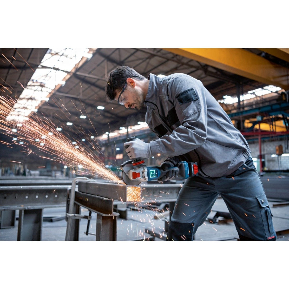 Bosch PRO X-LOCK Akku-Winkelschleifer BITURBO GWX 18V-15 PSC Professional solo Azul - Imagen 5