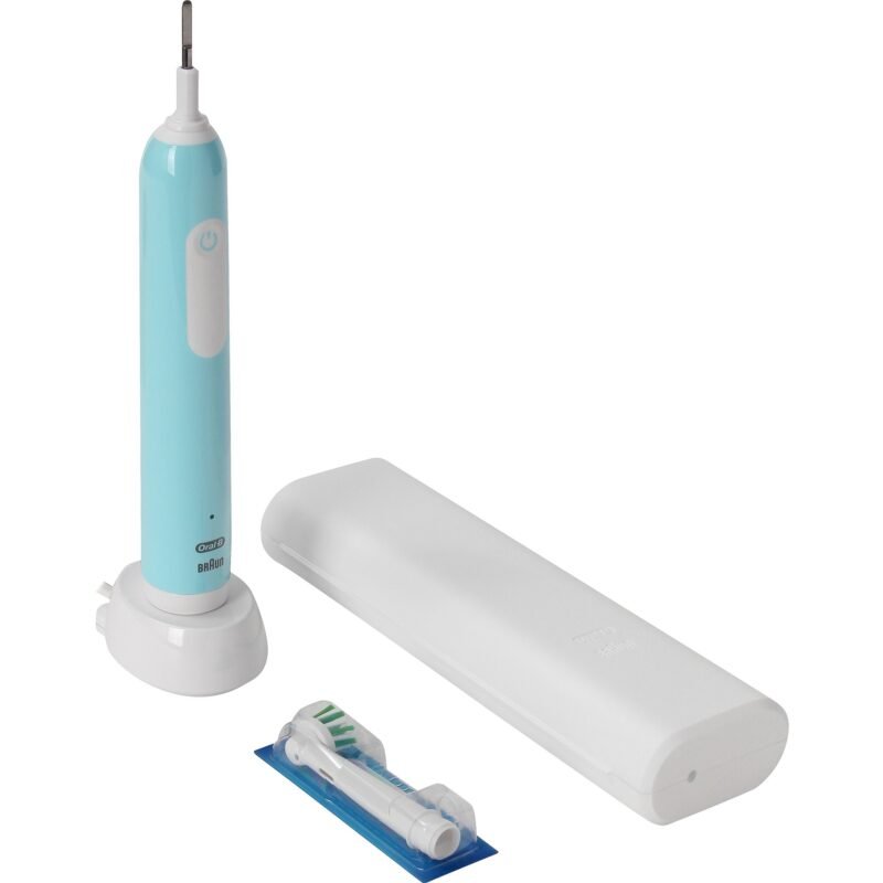 Braun Oral-B Pro 1 Cross Action Caribbean Blue con Reiseetui Azul