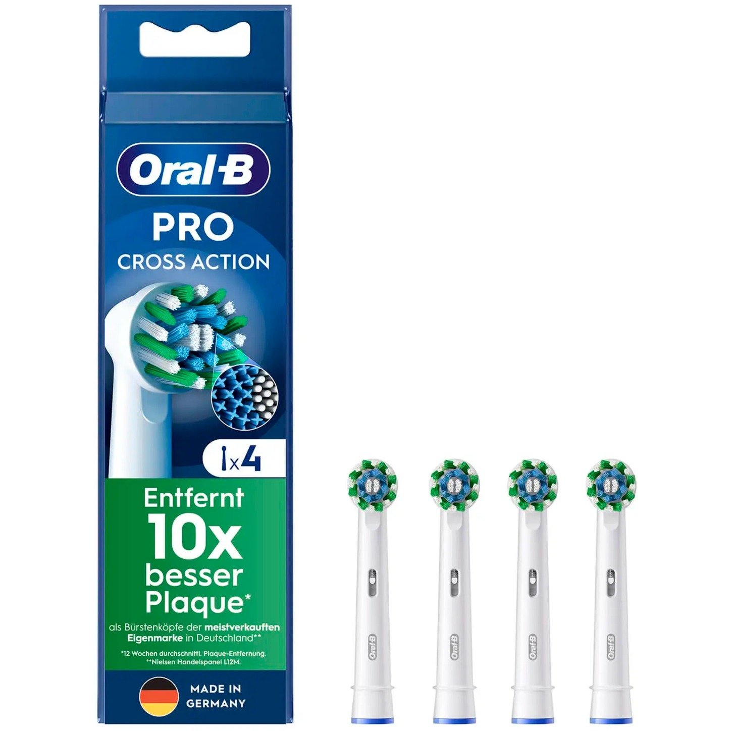 Braun Oral-B Pro Cross Action Aufsteckbürsten 4er-Pack Blanco