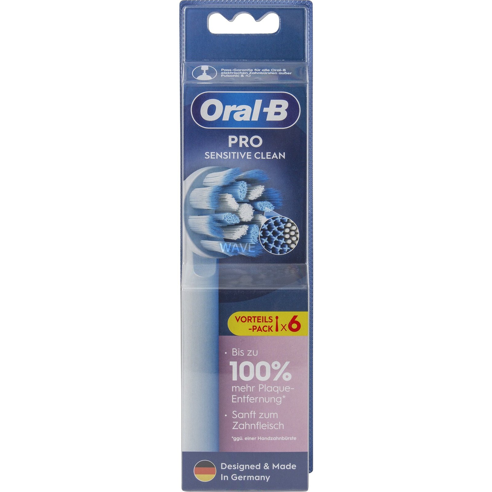 Braun Oral-B Pro Sensitive Clean Aufsteckbürsten 6er-Pack Blanco