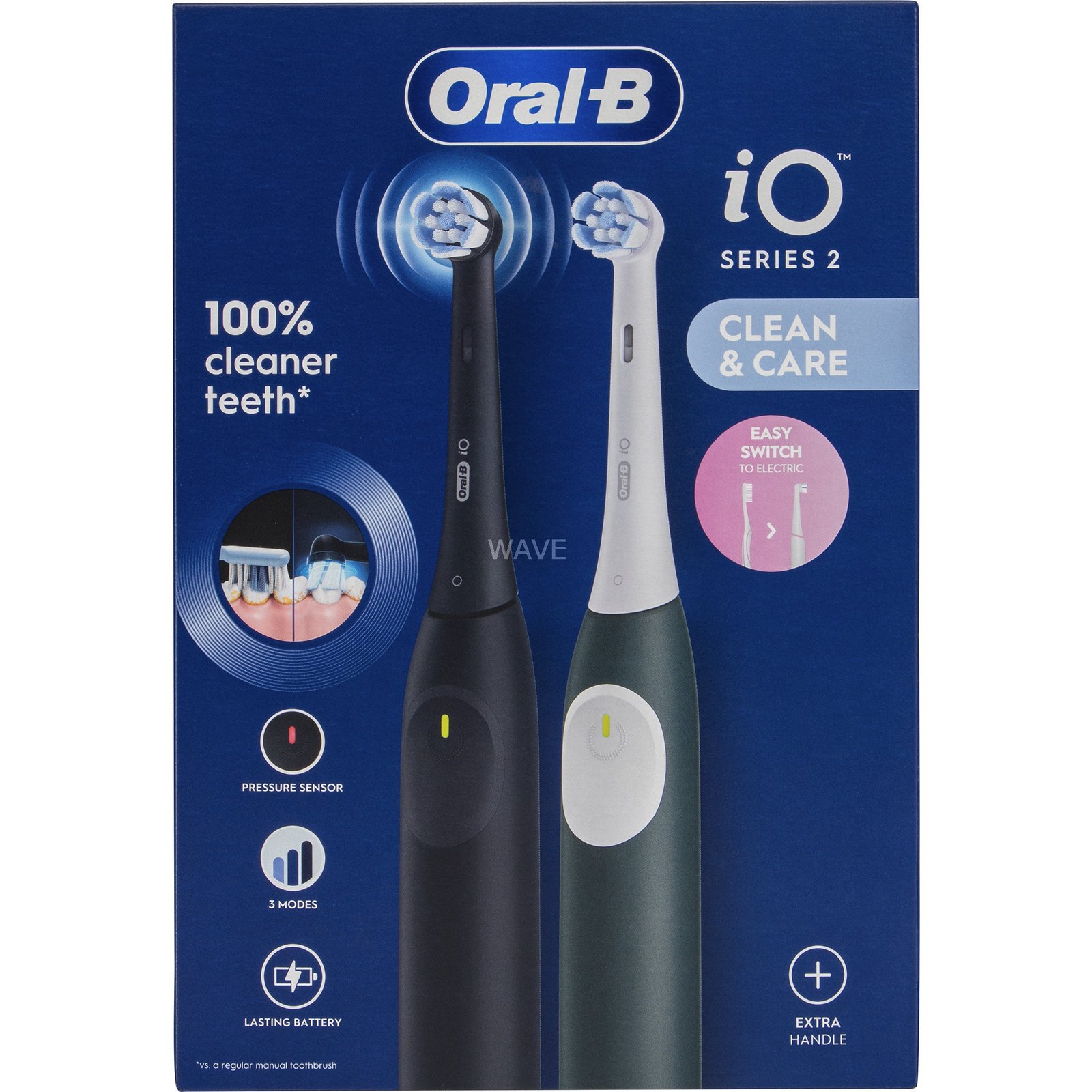Braun Oral-B iO Series 2 Night Black/Forest Green con 2. Handstück Negro - Imagen 4