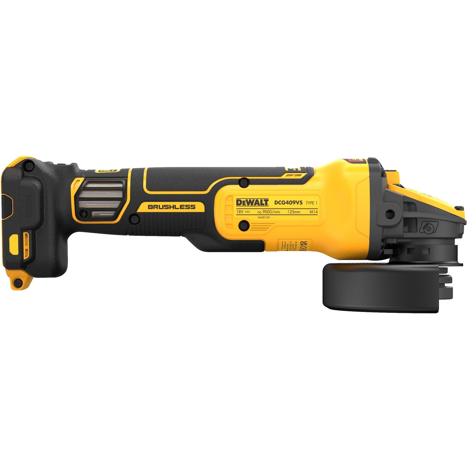 DEWALT Akku-Winkelschleifer DCG409VSNT Amarillo - Imagen 5