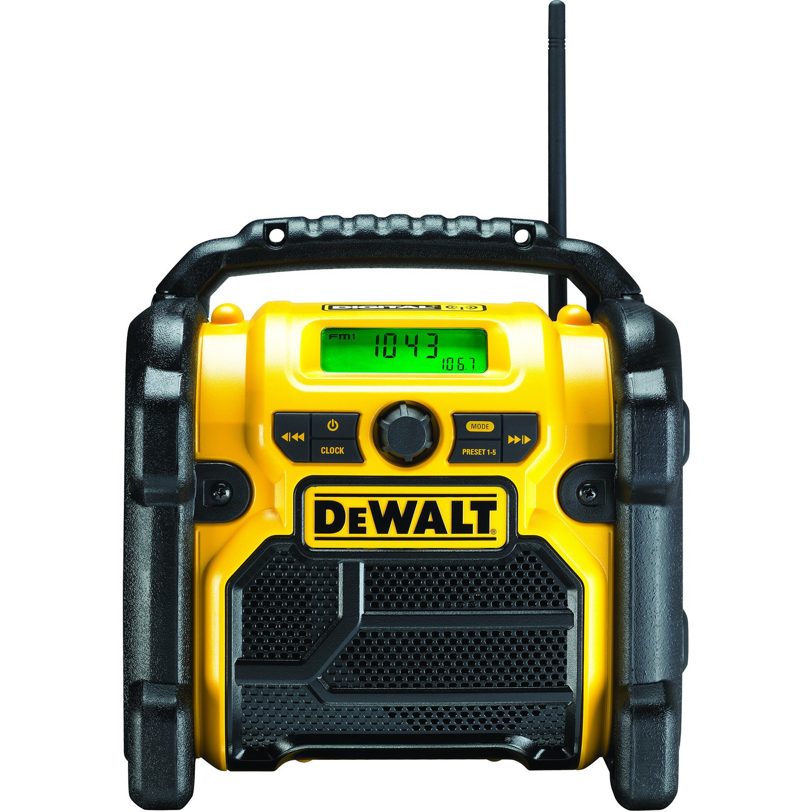 DEWALT Akku- y Netz-Radio DCR020-QW Amarillo