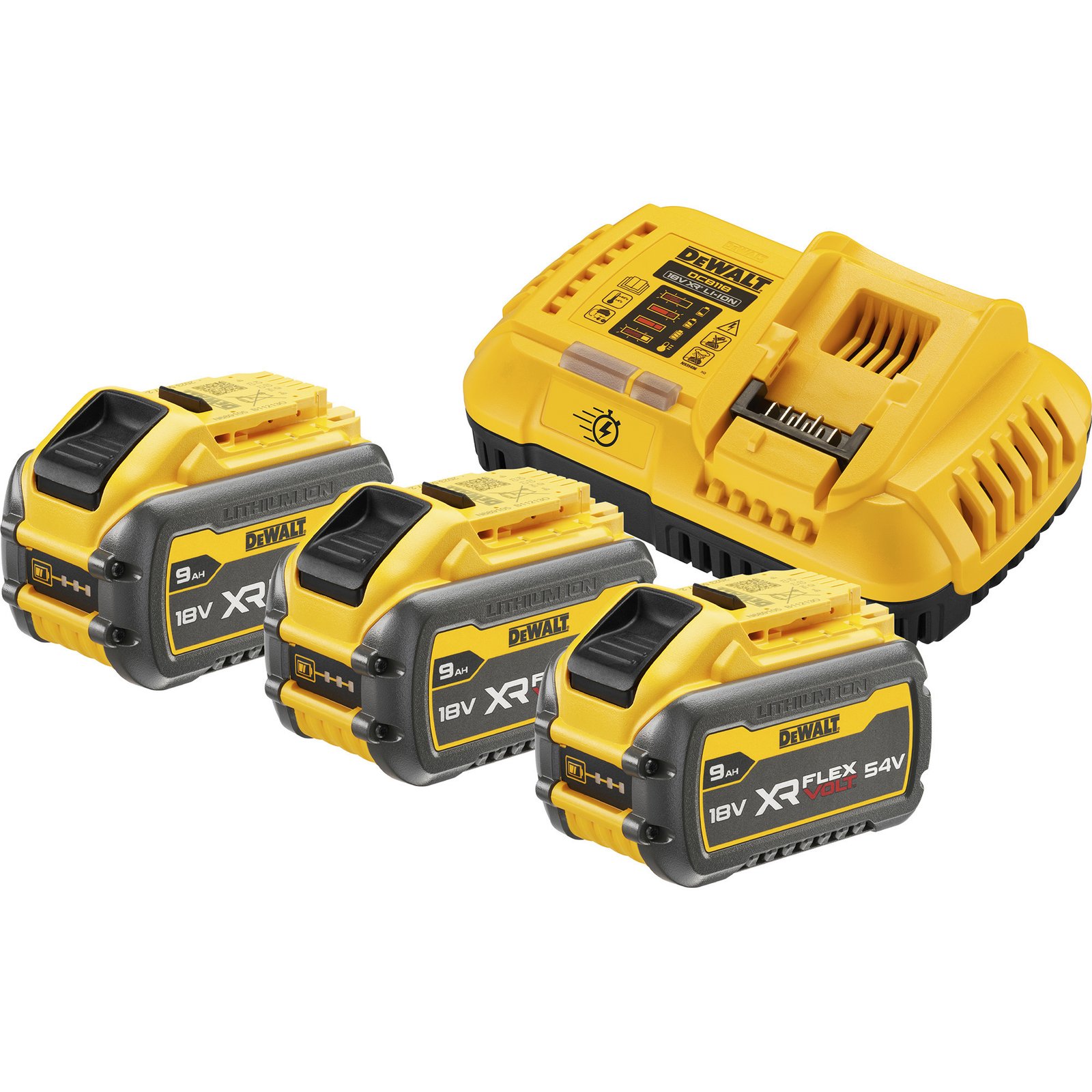 DEWALT XR FLEXVOLT Akku Starterkit DCB118X3 Amarillo