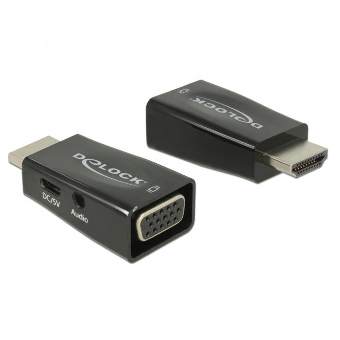 DeLOCK adaptador HDMI-A macho > VGA hembra con Audio Negro