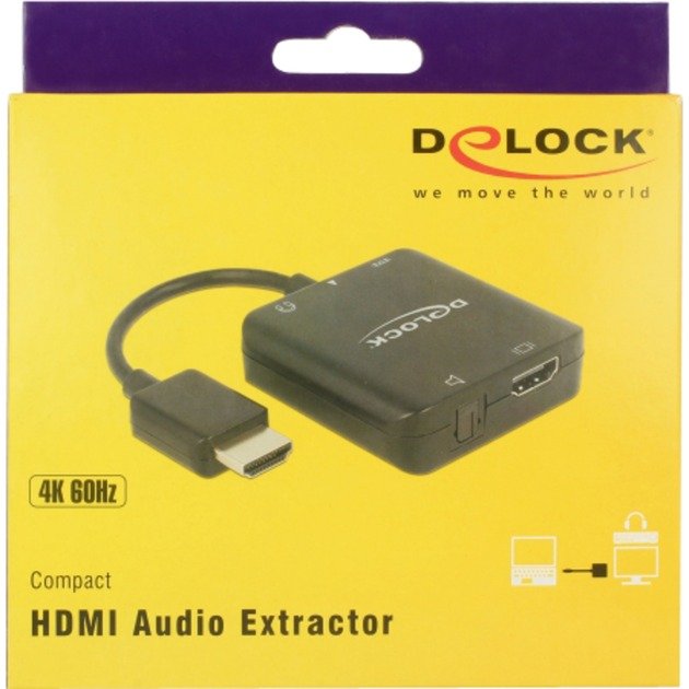 DeLOCK adaptador HDMI macho > HDMI + TOSLINK S/PDIF + 3 Negro - Imagen 4