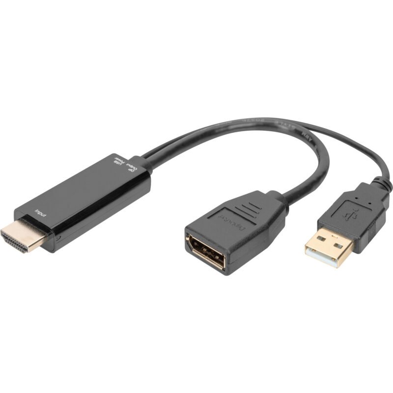 Digitus 4K HDMI auf DisplayPort adaptador Negro