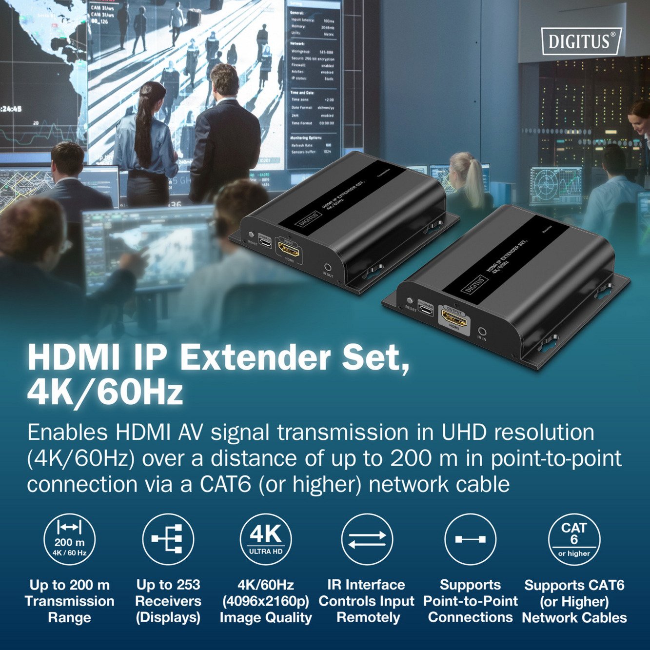 Digitus 4K Video Extender USB-C > HDMI Negro - Imagen 5