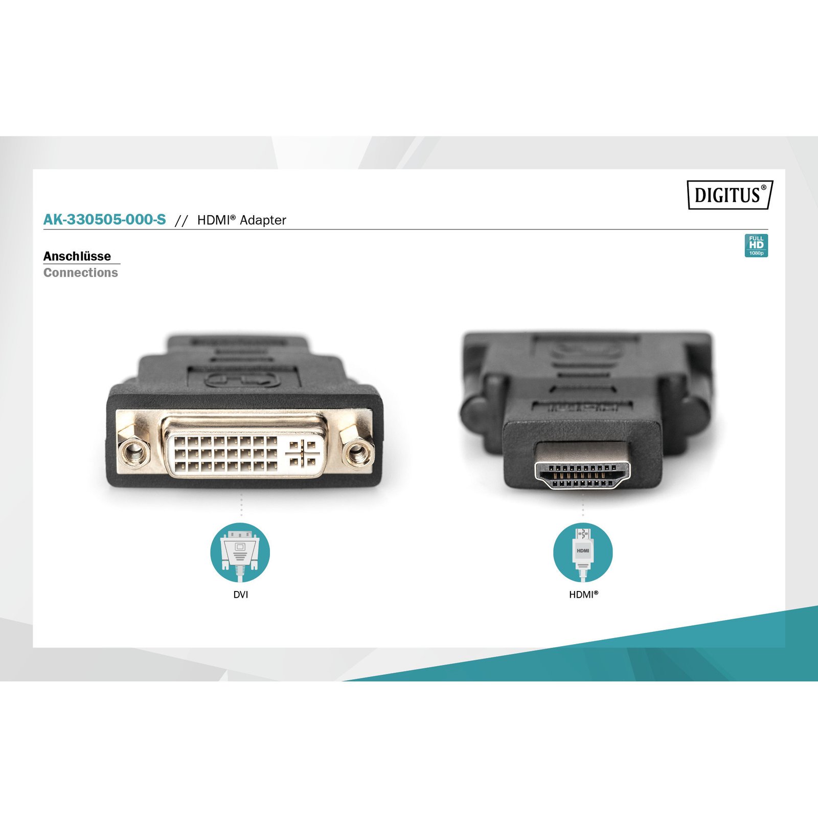 Digitus adaptador DVI-I > HDMI Negro - Imagen 5