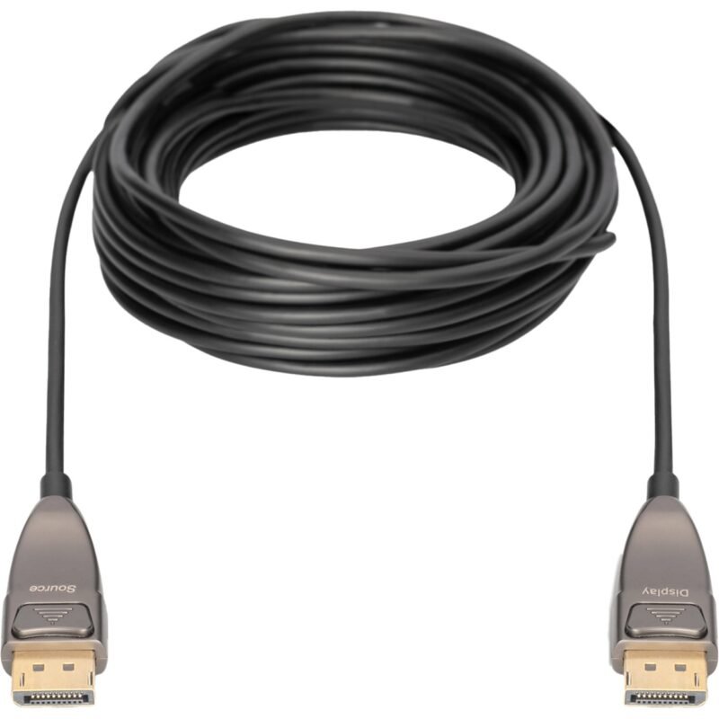 Digitus DisplayPort AOC Hybrid Glasfaserkabel Negro