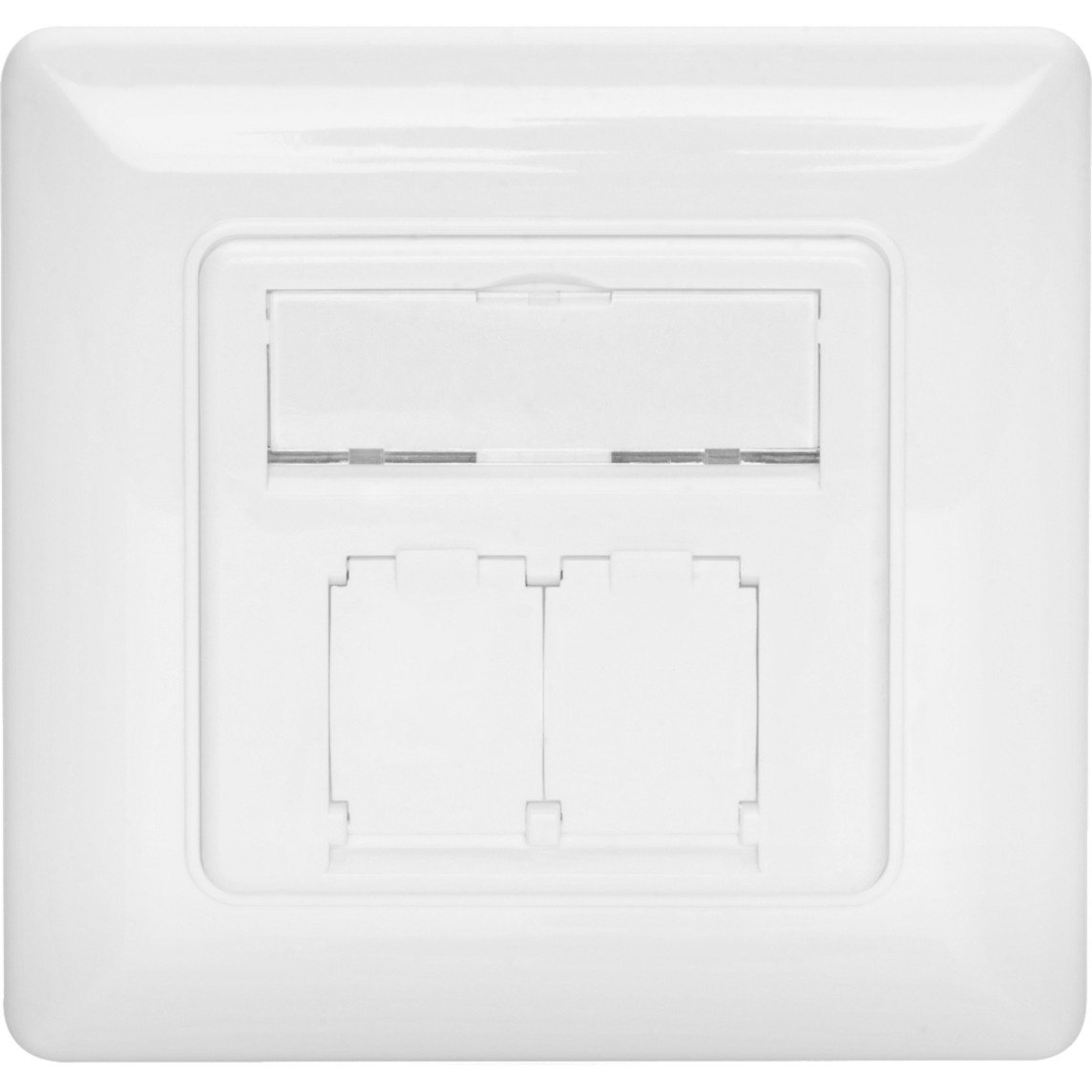 Digitus Frontplatte + Einbaurahmen para Multimedia/Keystone Blanco