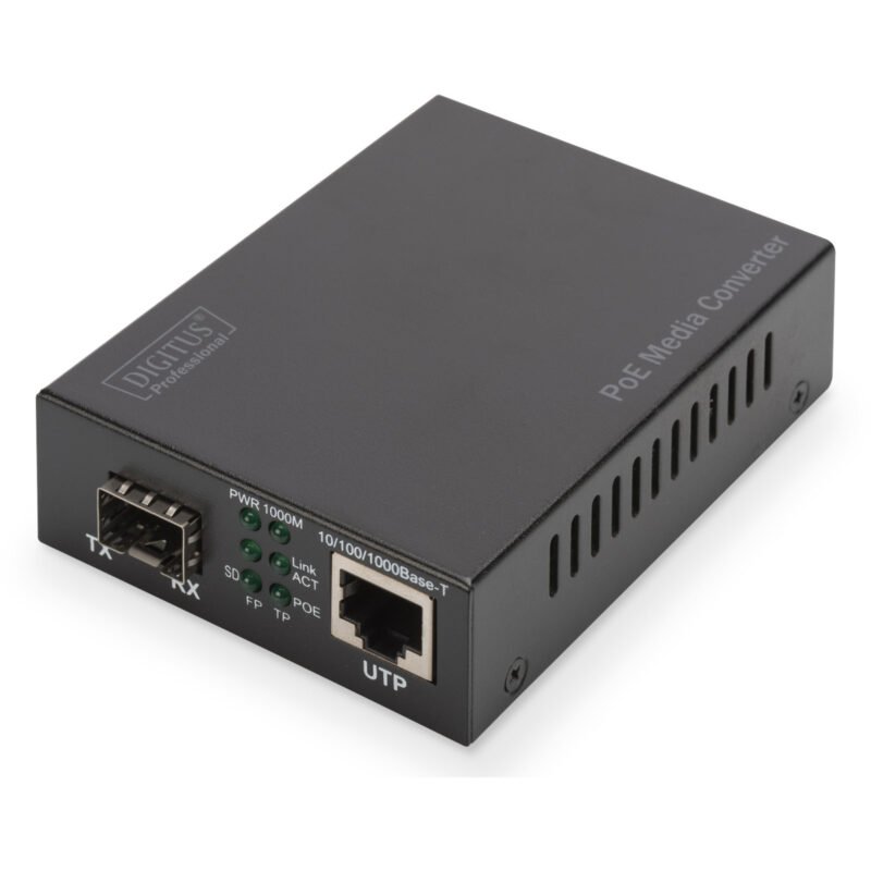 Digitus Gigabit PoE Medienkonverter Negro