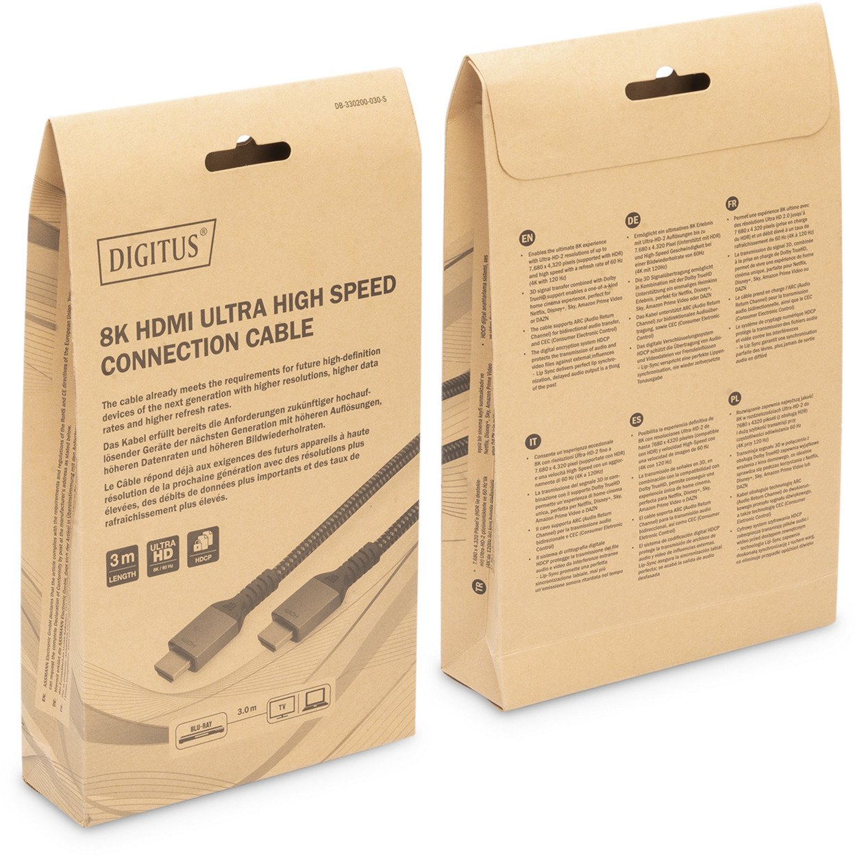 Digitus HDMI Ultra High Speed conexiones Negro - Imagen 3