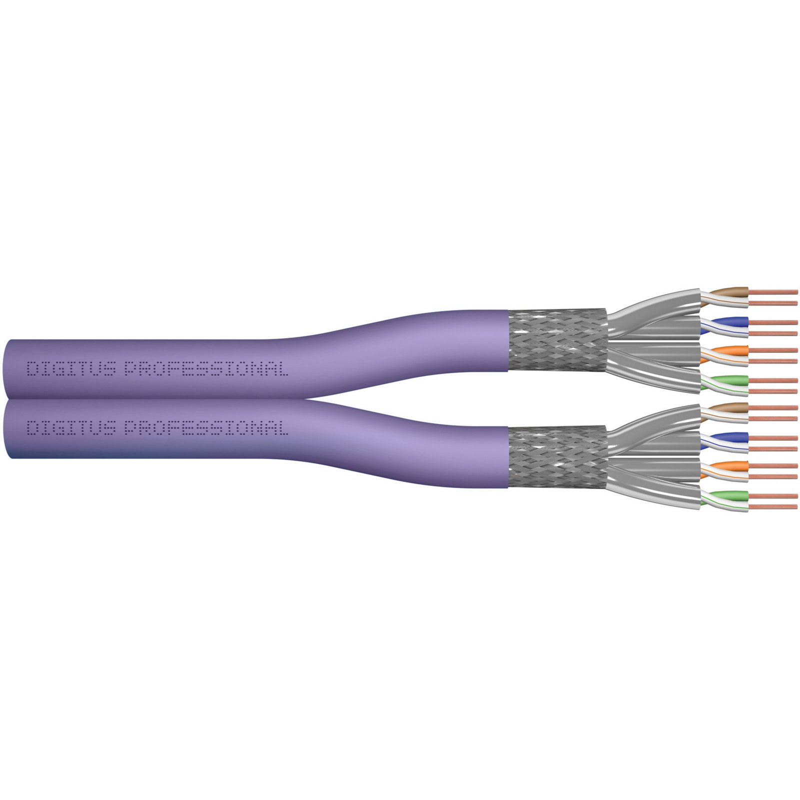 Digitus Professional Cat.6 U/UTP cable de instalación Dúplex Morado