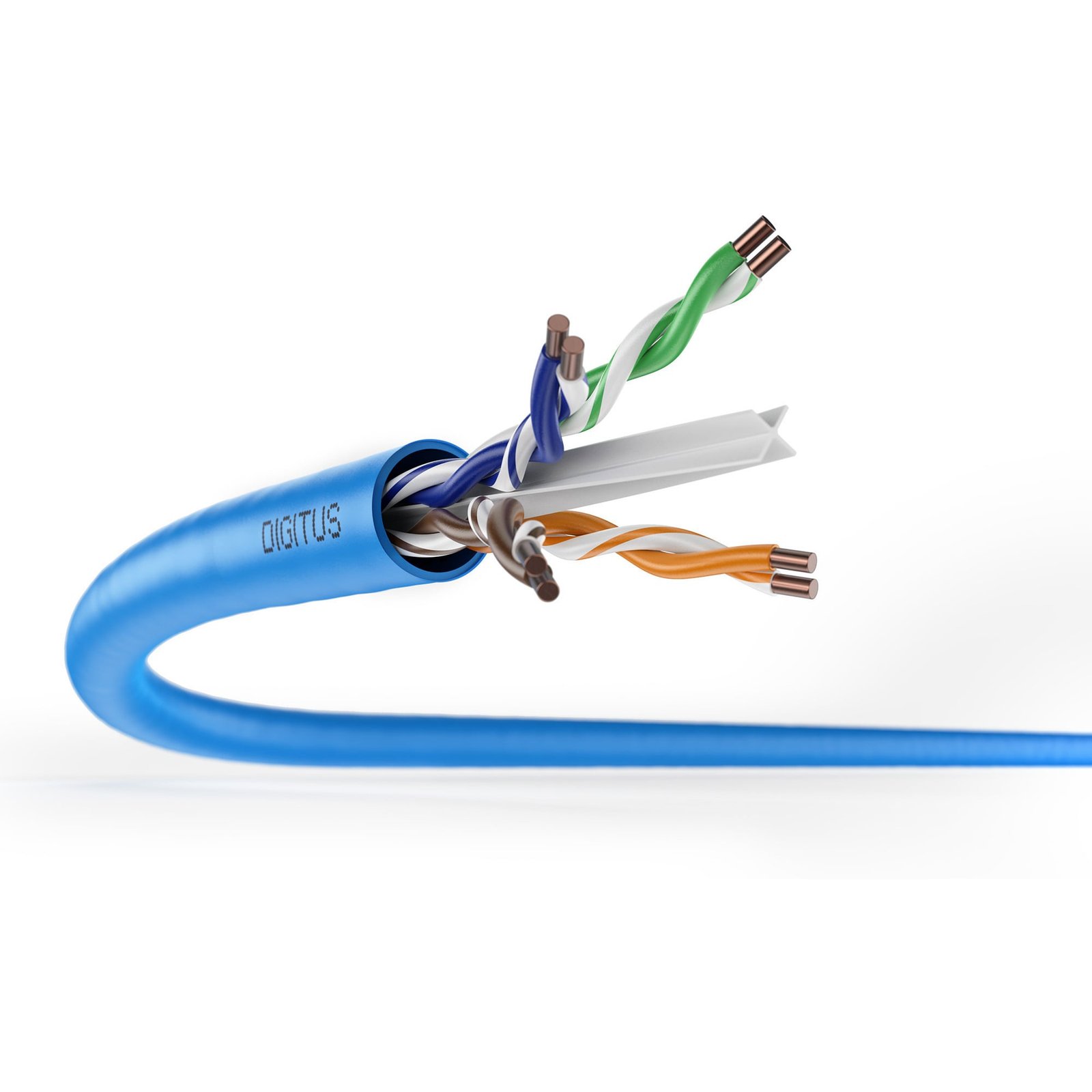 Digitus Professional Cat.6a U/UTP cable de instalación Símplex Azul - Imagen 2