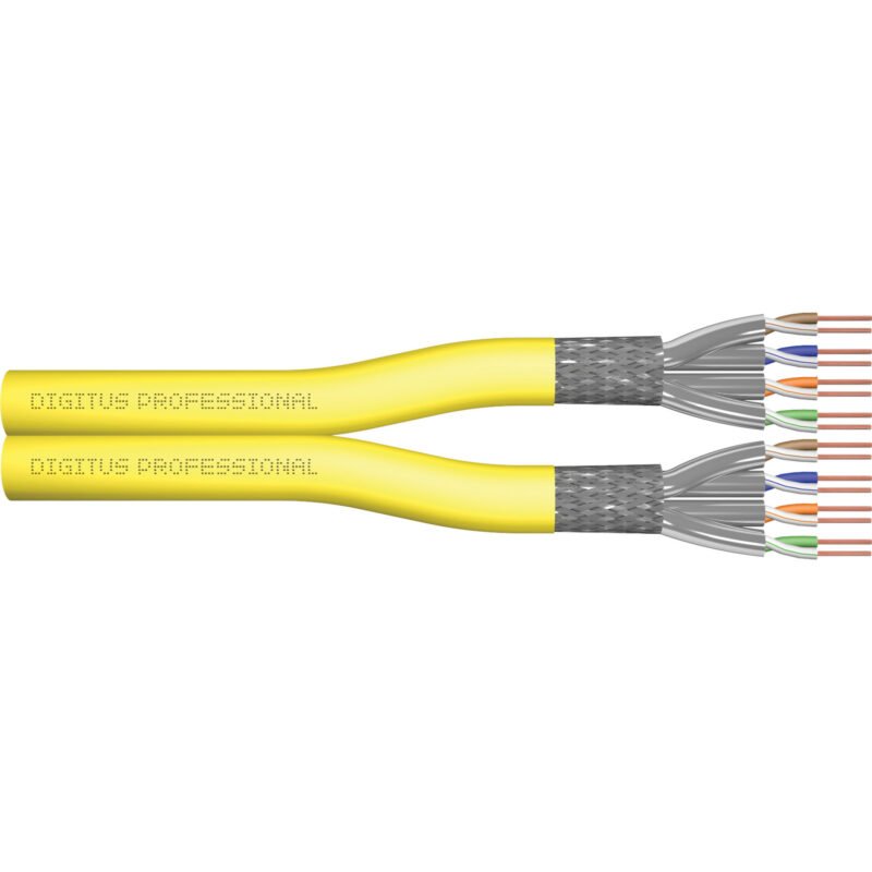 Digitus Professional Cat.7a S/FTP cable de instalación Dúplex Amarillo