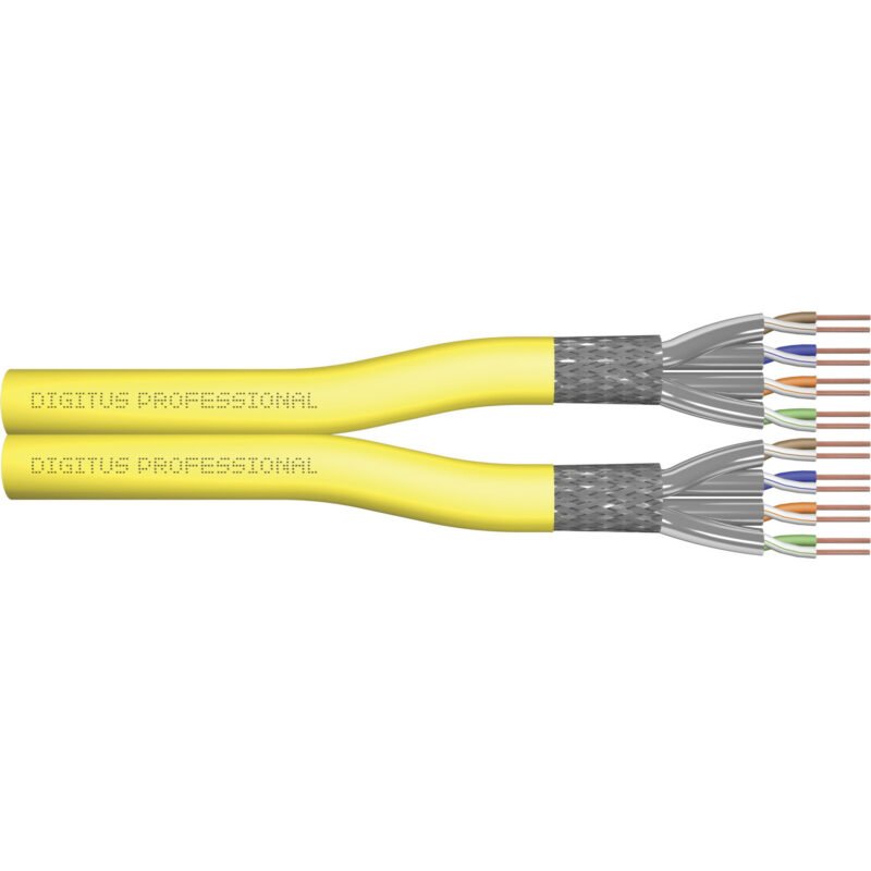 Digitus Professional Cat.7a S/FTP cable de instalación Dúplex Amarillo