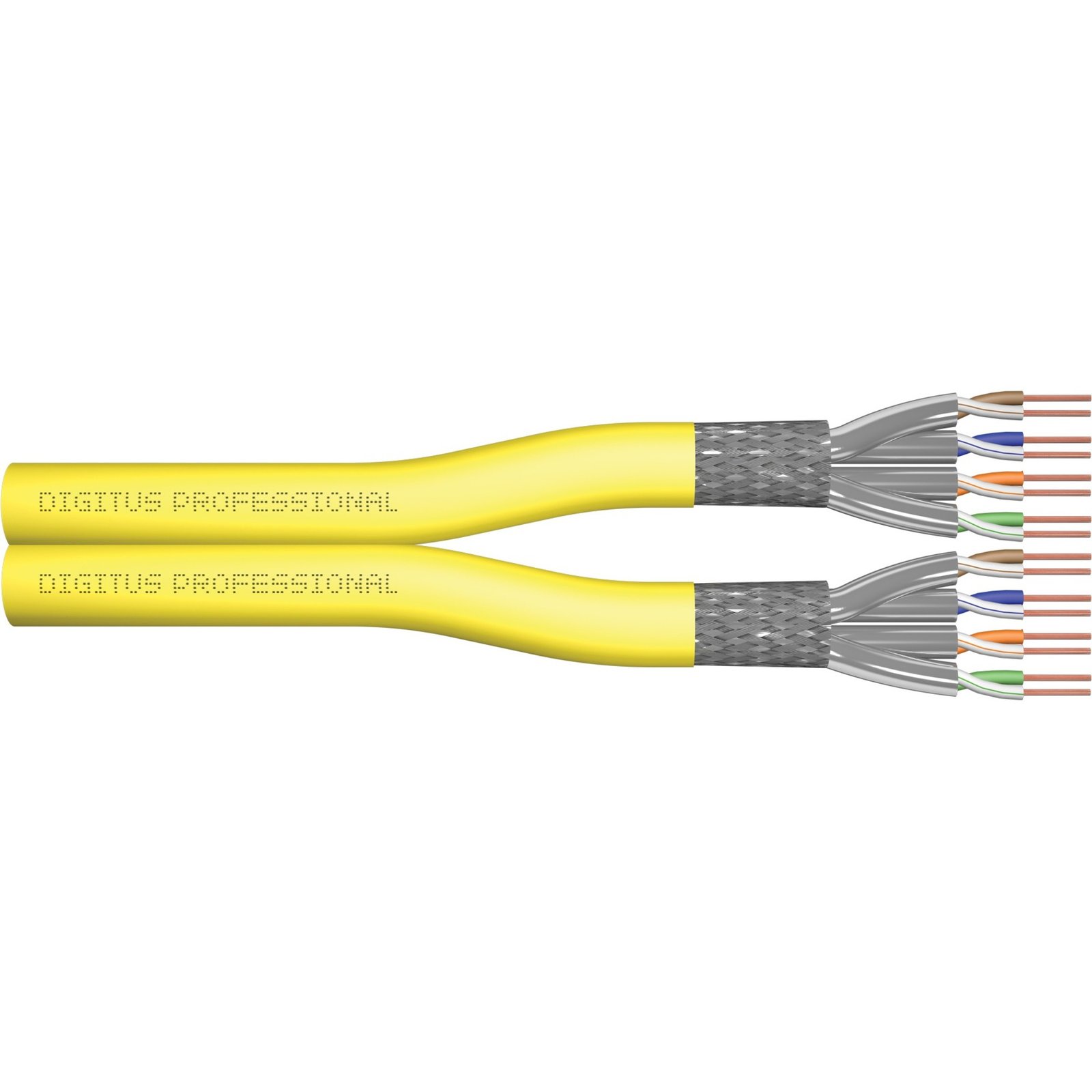 Digitus Professional Cat.7a S/FTP cable de instalación Dúplex Amarillo - Imagen 2