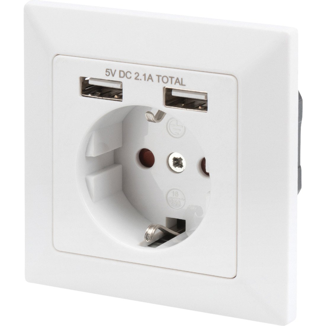 Digitus Sicherheits-Steckdose Unterputz Blanco