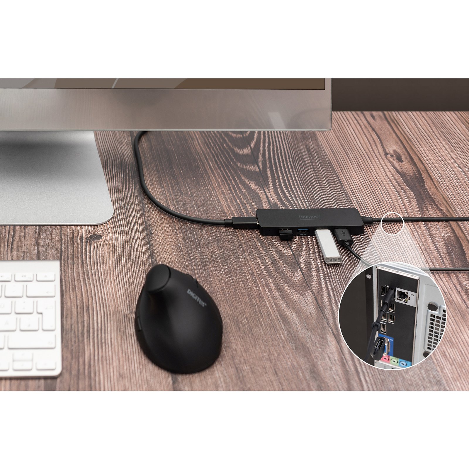 Digitus USB 3.0 Hub 4-Port Slim Line Negro - Imagen 5