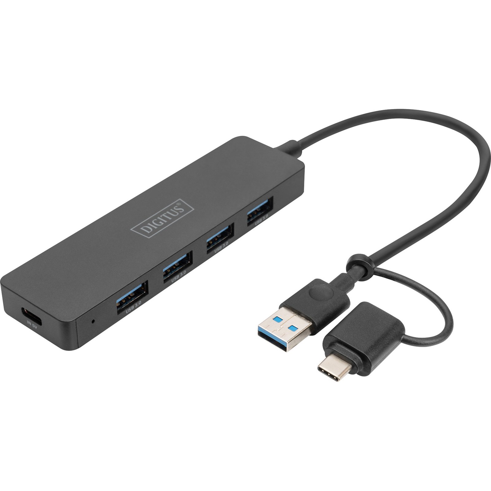 Digitus USB 3.0 Hub 4-Port Slim Line Negro