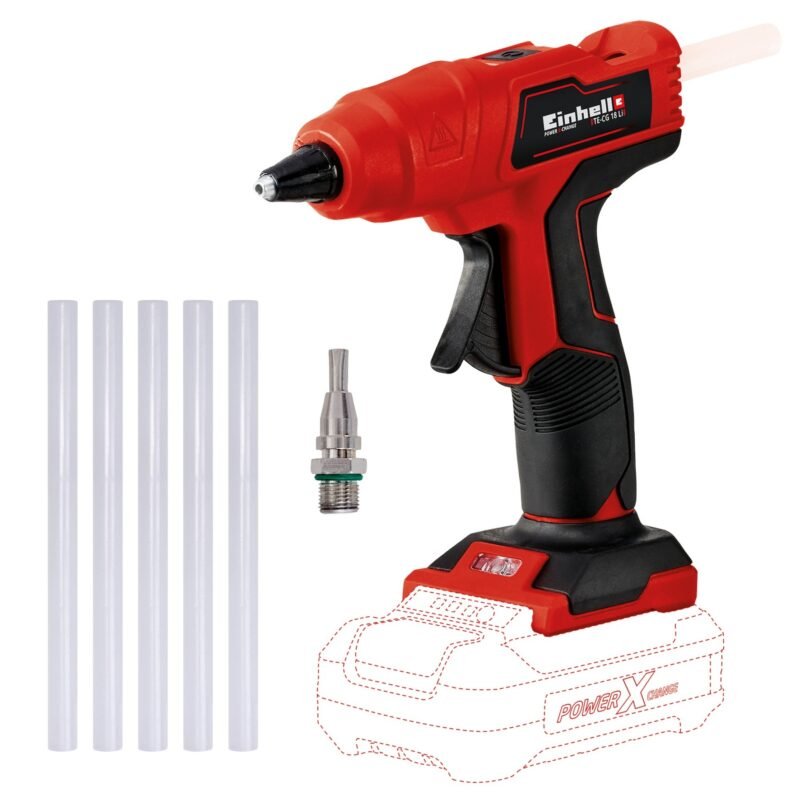 EINHELL Power X-Change Akku-Heißklebepistole TE-CG 18 Li - Solo Rojo