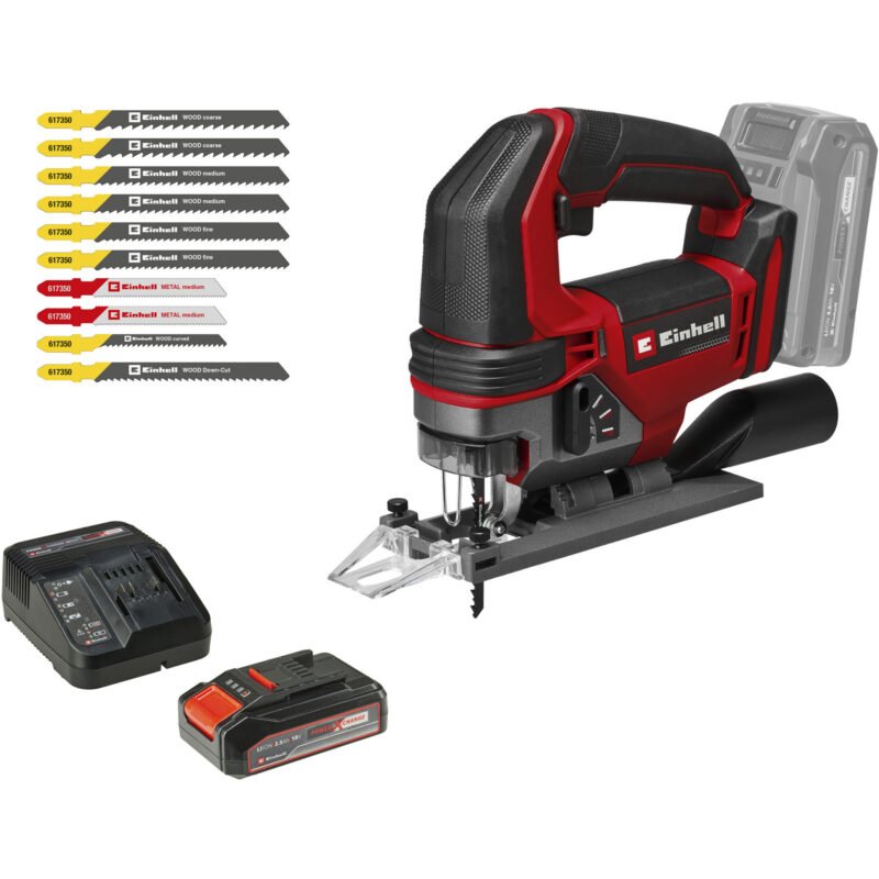 EINHELL Power X-Change Akku-Stichsäge TE-JS 18/100 Li Rojo
