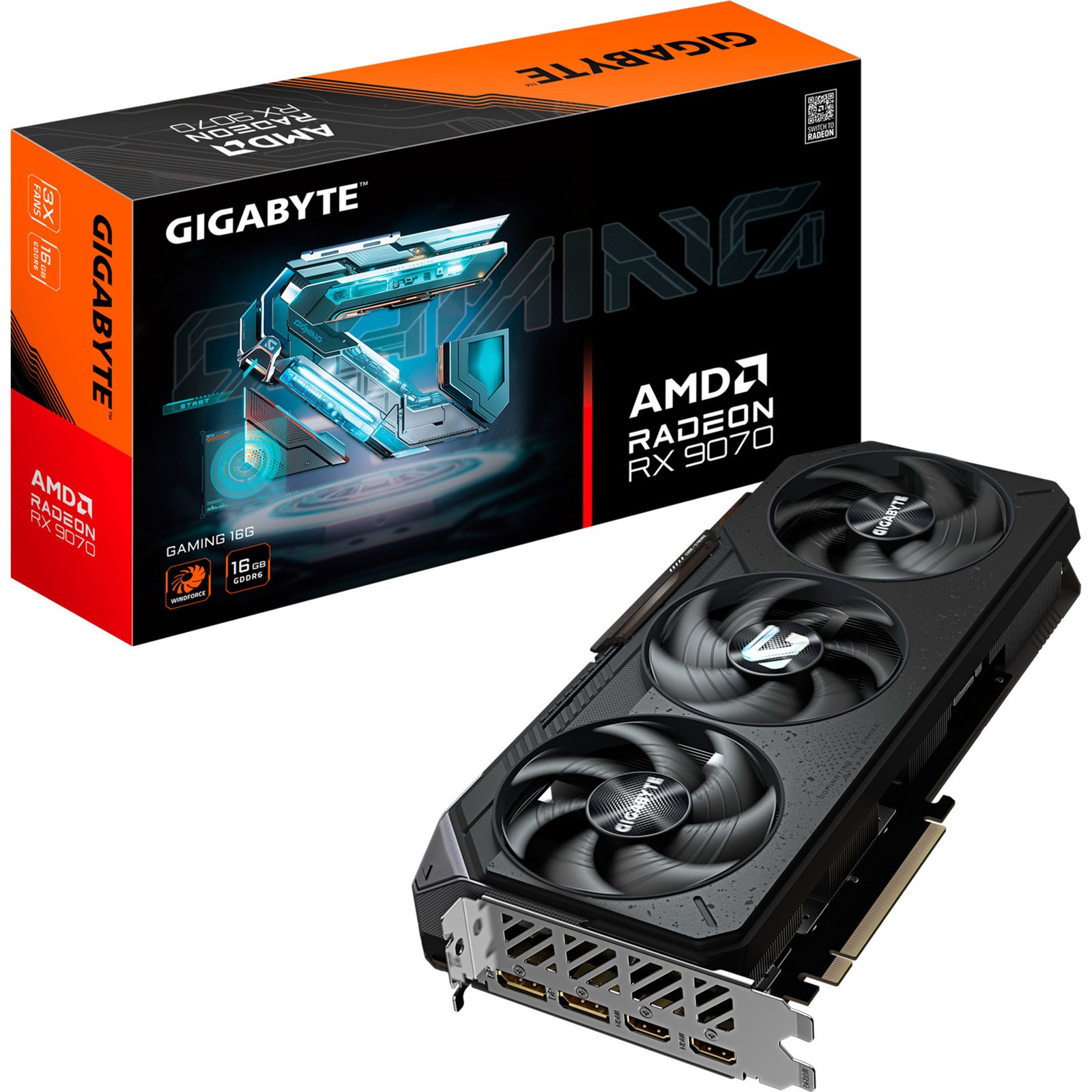 GIGABYTE Radeon RX 9070 GAMING Negro