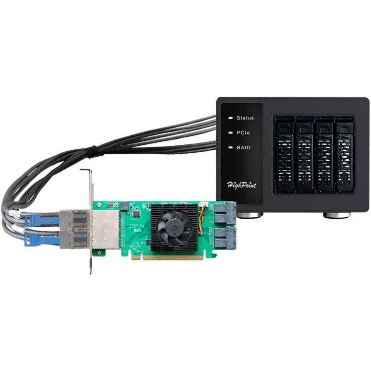 HighPoint SSD6444 4x Port zu PCIe 3.0 x16 NVMe RAID Gehäuse - Imagen 5