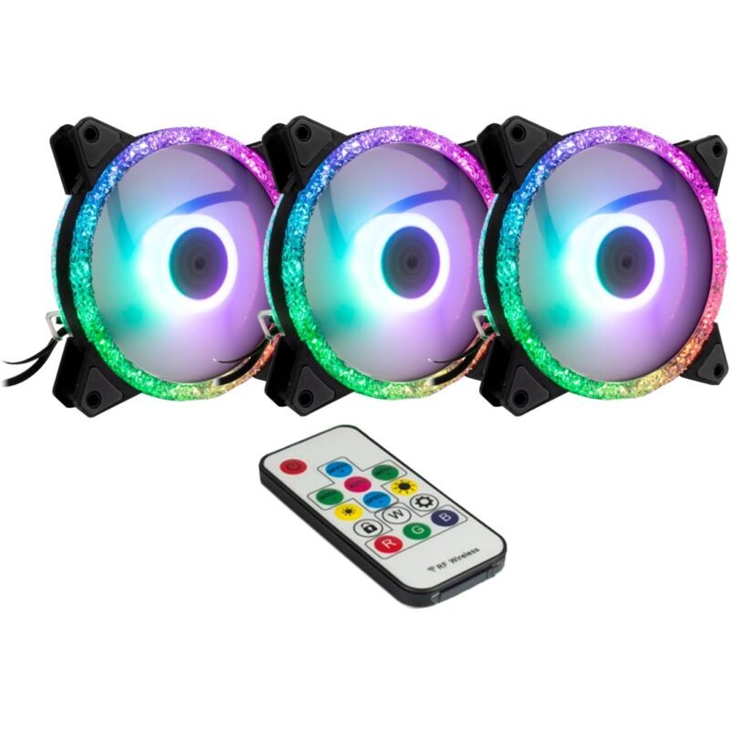 Inter-Tech Argus RS-07 RGB Set120x120x25 Negro