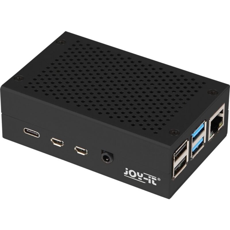 Joy-IT Aluminiumgehäuse para Raspberry Pi 4 B Negro