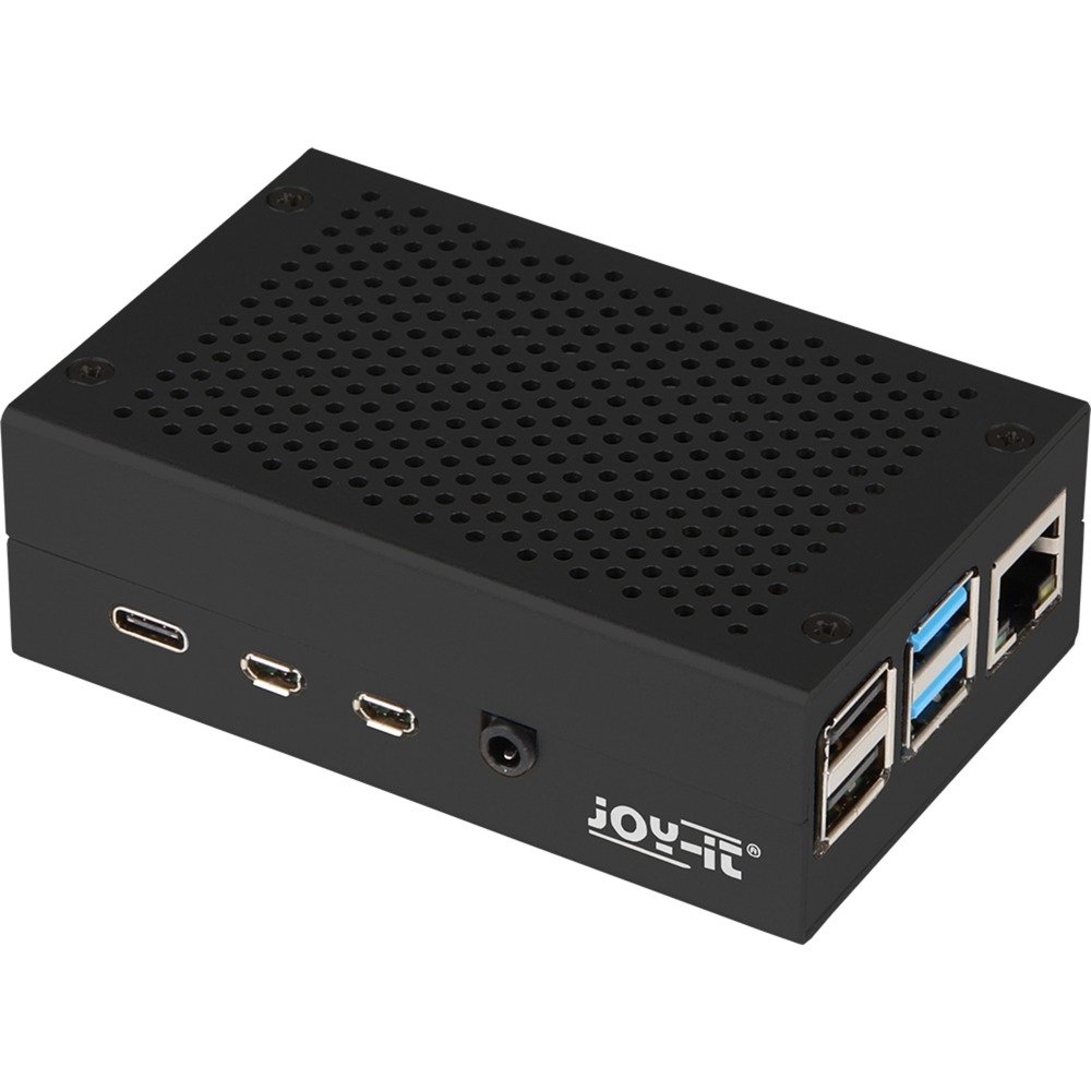 Joy-IT Aluminiumgehäuse para Raspberry Pi 4 B Negro